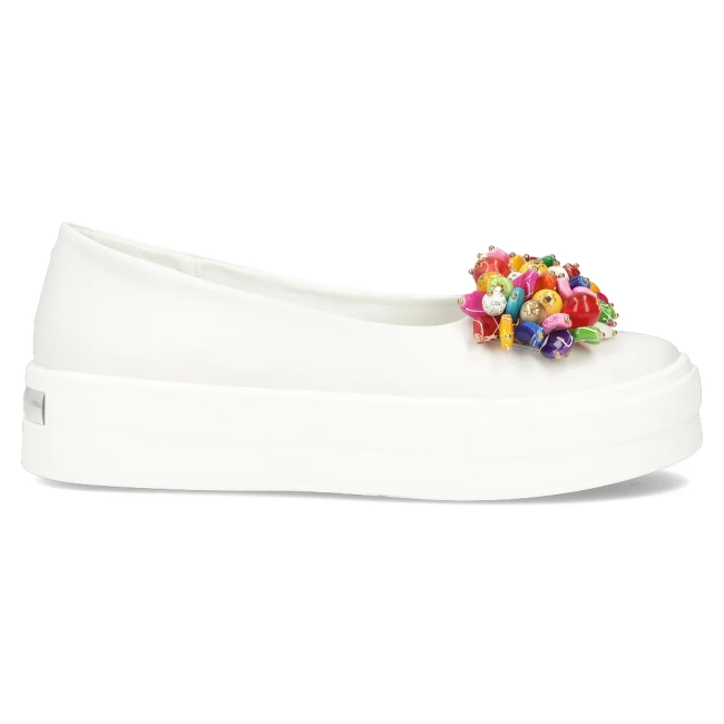 Bílé kožené polobotky Filippo DP6024/25 WH