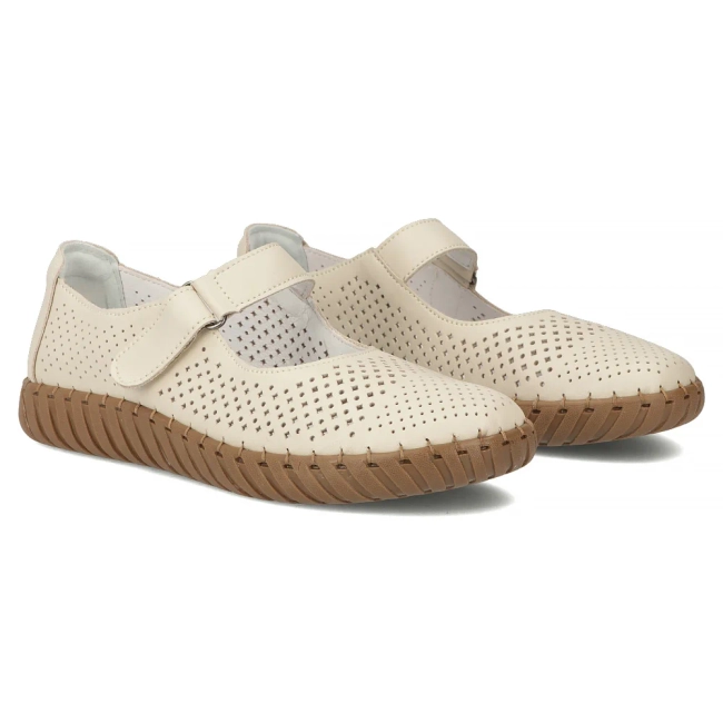Béžové kožené polobotky Filippo DP7551/26 BE