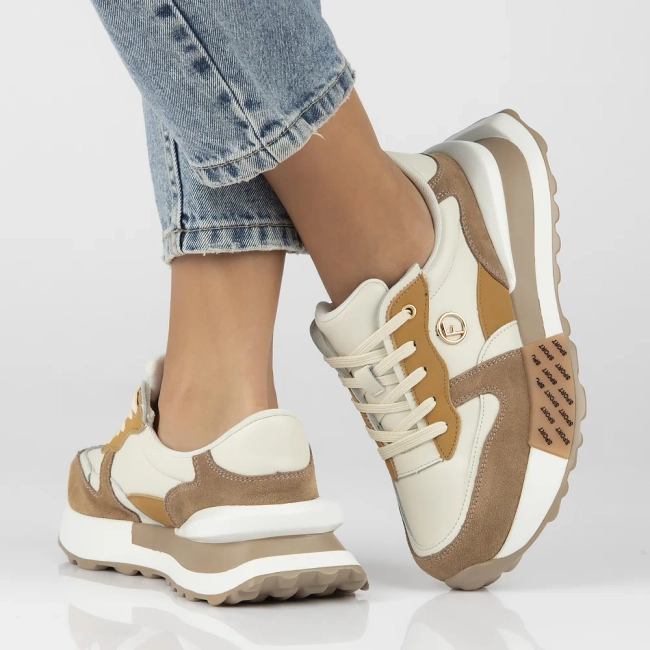 Béžové kožené sneakersy Filippo DP6447/24 BE
