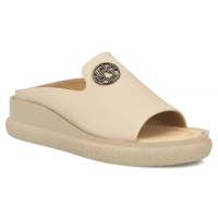 Béžové kožené pantofle Filippo DK7758/26 BE