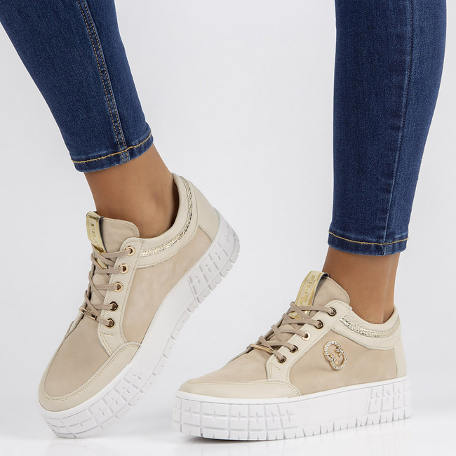 Kožené sneakersy Filippo 149 béžoé