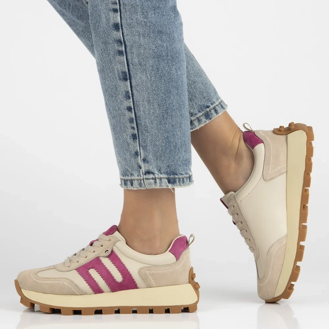 Béžovo-růžové kožené sneakersy Filippo DP6743/25 BE FH