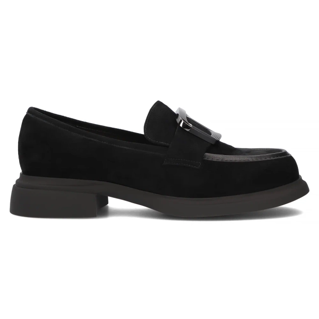 Černě kožené mokasíny Filippo DP6175/24 BK SU