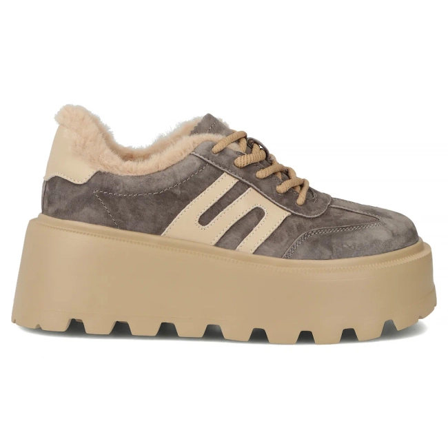Taupe kožené tenisky Filippo DP7110/25 TP