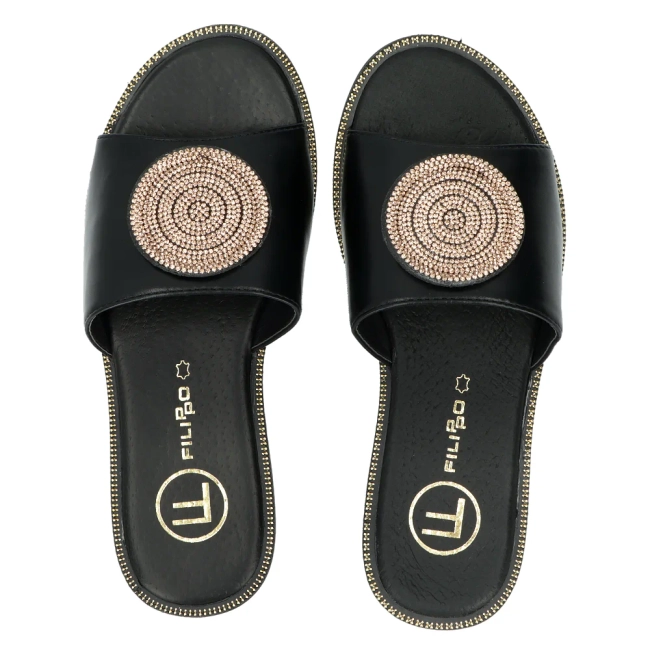 Černé pantofle Filippo DK6217/24 BK