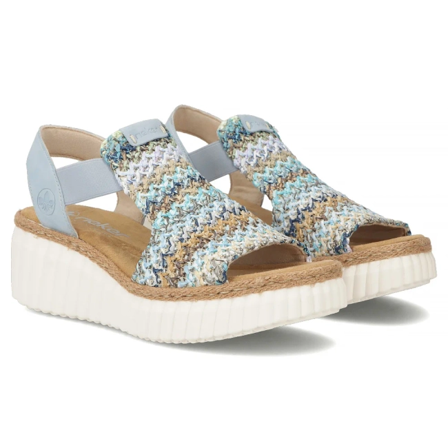 Růžové sandály Rieker 69172-91 multicolor