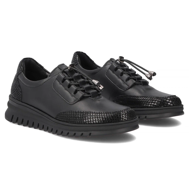 Černé kožené polobotky Filippo DP8102/26 BK