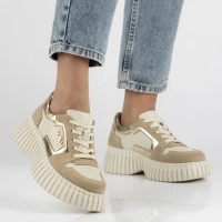 Béžové kožené sneakersy Filippo DP6780/25 BE GO