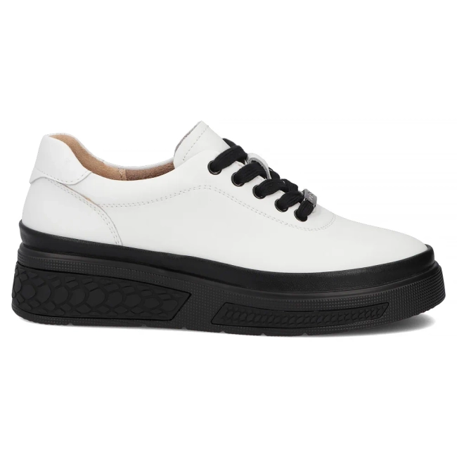 Bílé kožené polobotky na klínku Filippo DP8326/26 WH