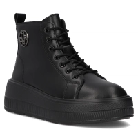 Černě kožené boty Filippo DBT6374/24 BK