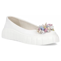 Bílé kožené polobotky Filippo DP6996/26 WH