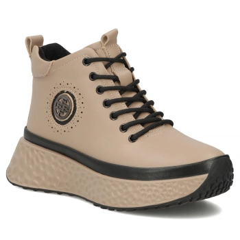 Taupe kožené kotníkové boty Filippo DBT7998/26 TP