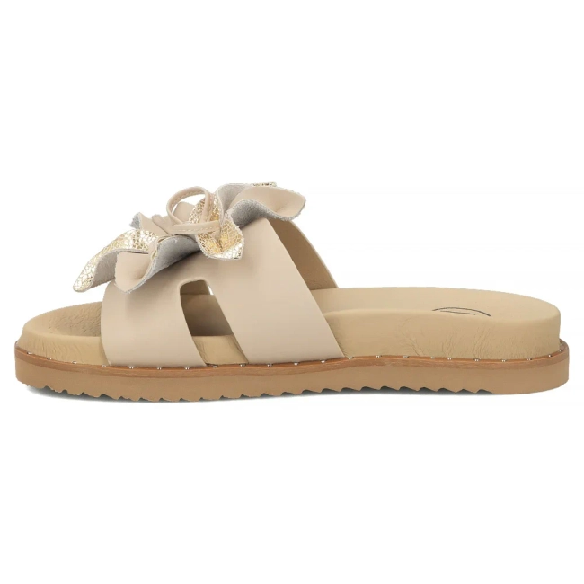 Béžové kožené pantofle Filippo DK7638/26 BE