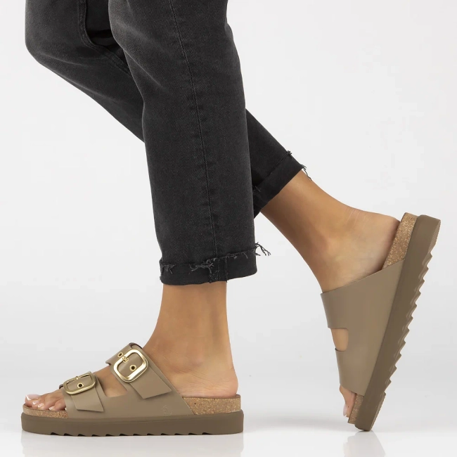 Taupe pantofle Yokono TUNEZ-130