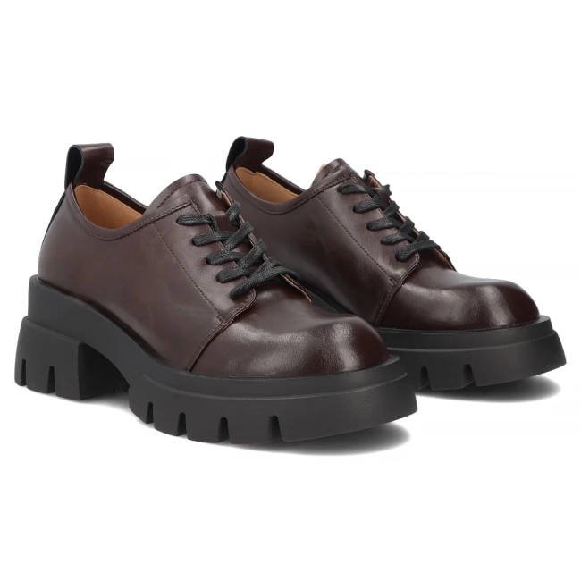 Tmavě hnědé kožené tenisky Filippo DP8156/26 D BR