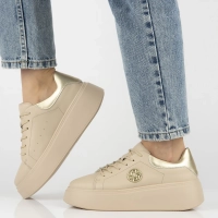 Béžové kožené sneakersy Filippo DP6058/25 BE