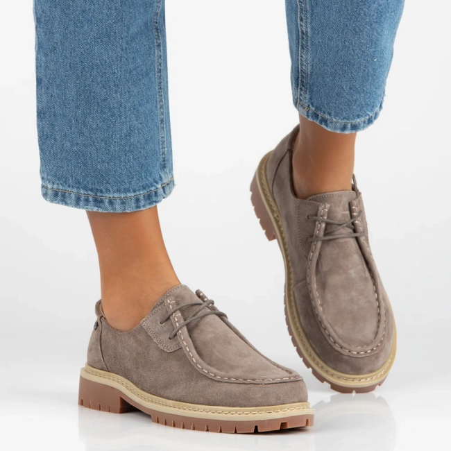 Taupe kožené polobotky Filippo DP7497/26 TP