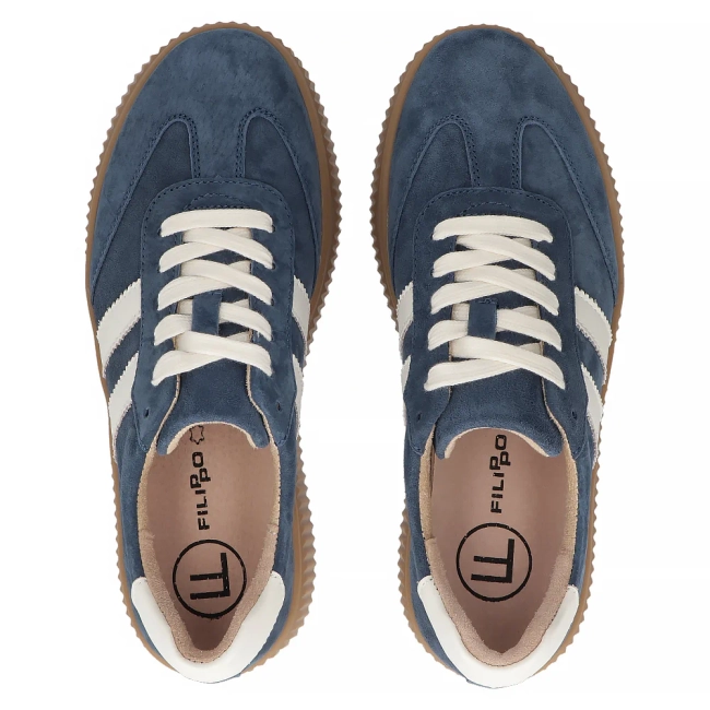 Modré kožené sneakersy Filippo DP6776/25 BL