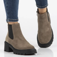 Taupe kožené boty Filippo DBT6464/24 TP