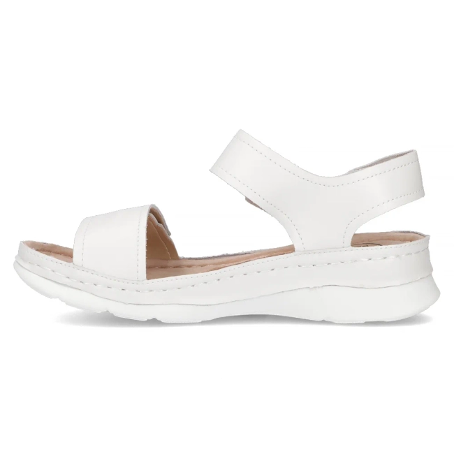 Bílé kožené sandály Filippo DS6019/24 WH