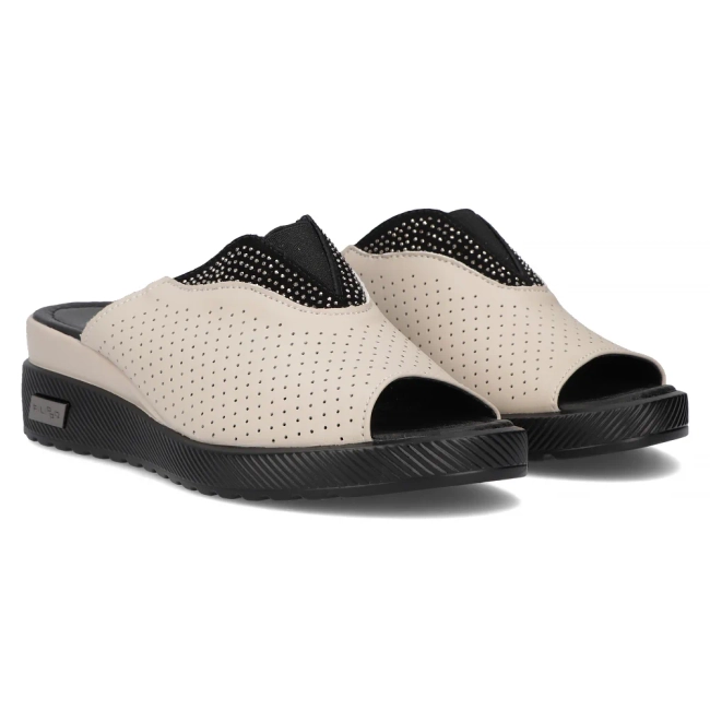 Béžové kožené pantofle Filippo DK6146/24 BE