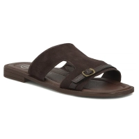 Hnědé kožené pantofle Filippo DK7747/26 D BR