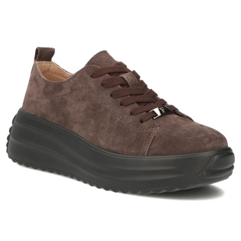 Hnědé kožené tenisky Filippo DP8339/26 BR BK