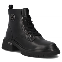 Černé kožené kotníkové boty Filippo DBT7422/25 BK