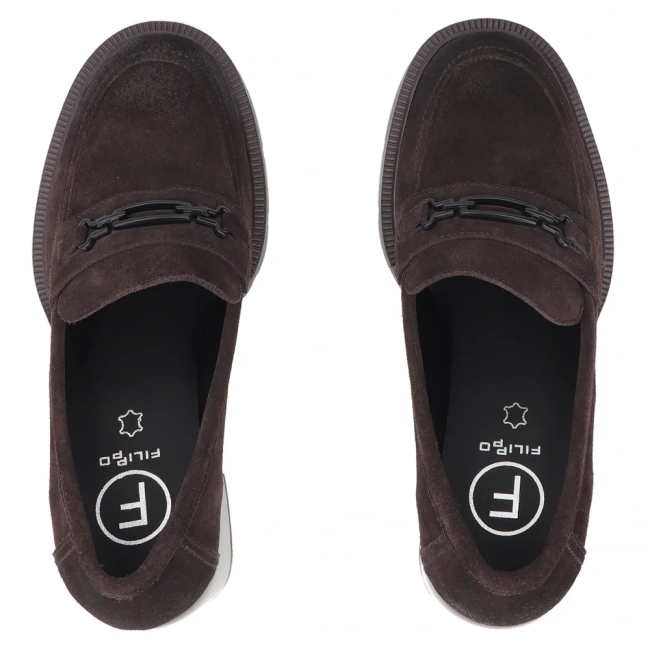 Hnědé kožené polobotky Filippo DP8169/26 D BR