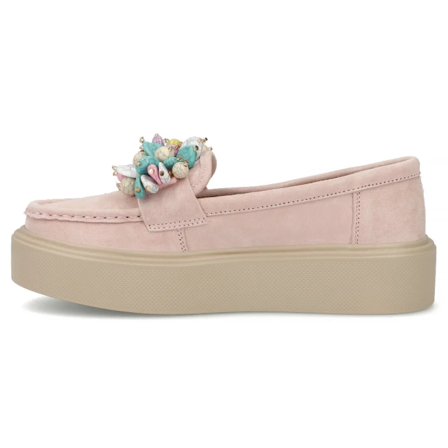 Růžové kožené mokasíny Filippo DP6765/26 PI