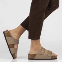 Taupe kožené pantofle Filippo DK7885/26 TP