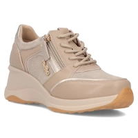 Taupe kožené sneakersy Filippo DP6434/24 TP