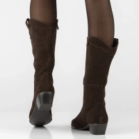 Hnědé kožené kozačky v kovbojském stylu Filippo DKZ8221/26 D BR