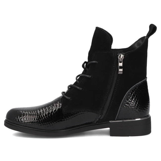 Černé kožené kotníkové boty Filippo DBT4749/26 BK CR
