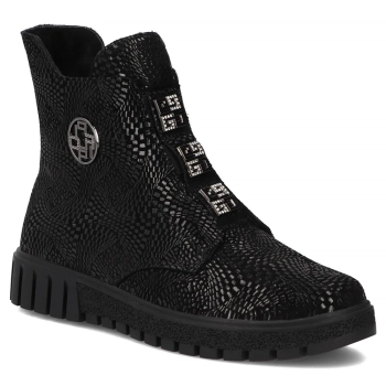 Černě kožené kotníkové boty Filippo DBT6360/26 BK PT