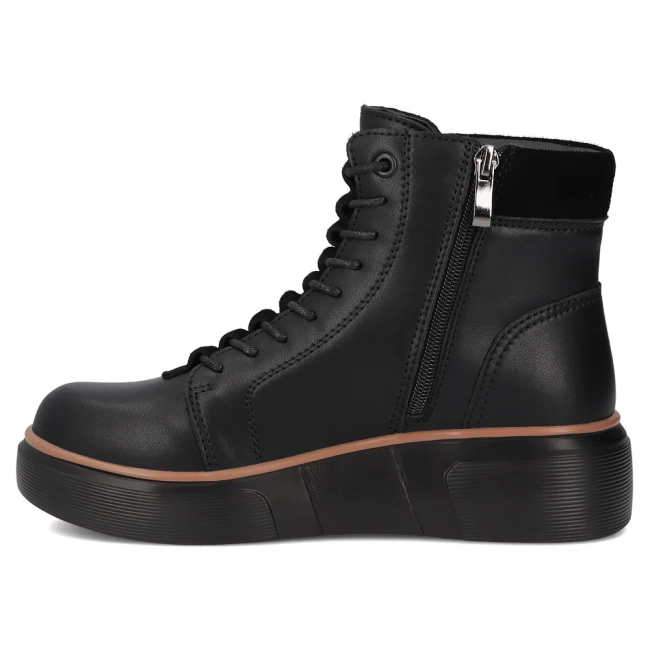 Černě kožené kotníkové boty Filippo DBT7128/25 BK