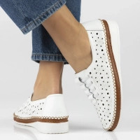 Bílé kožené polobotky Filippo DP7624/26 WH