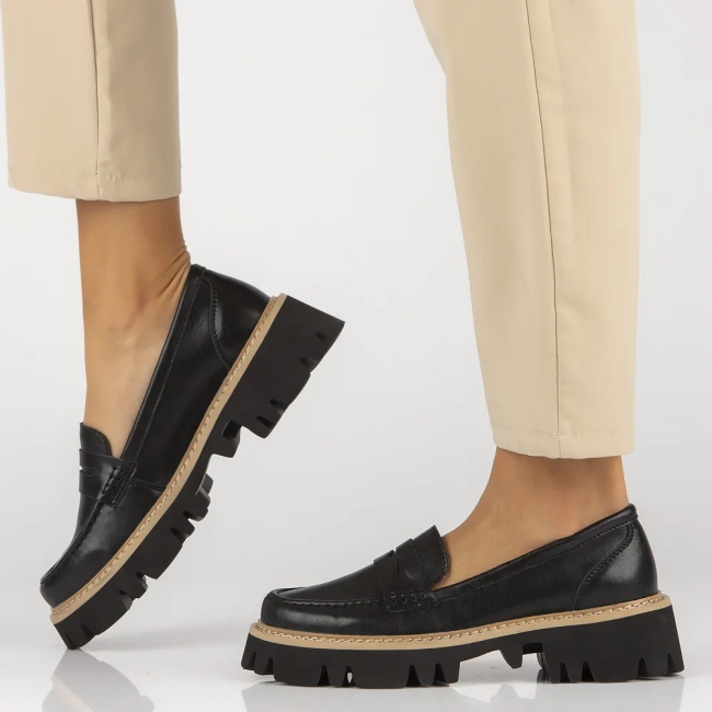 Černé kožené polobotky Filippo DP6088/24 BK