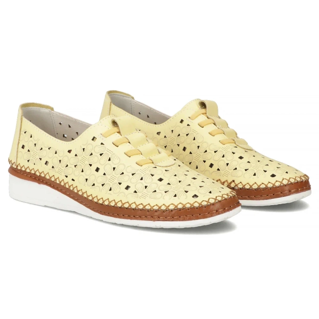 Žluté kožené polobotky Filippo DP7624/26 YL