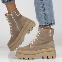 Semišové kotníkové boty Filippo 60404 Taupe