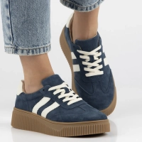 Modré kožené sneakersy Filippo DP6776/25 BL