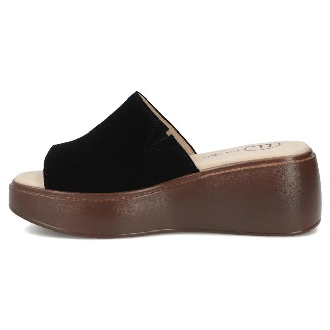 Černé kožené pantofle Filippo DK7798/26 BK