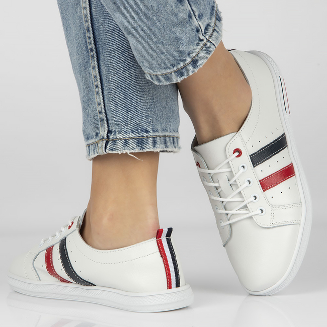 Bílé kožené polobotky Filippo DP4478/23 WH NV
