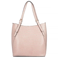 Světlo růžová kabelka shopper Croco