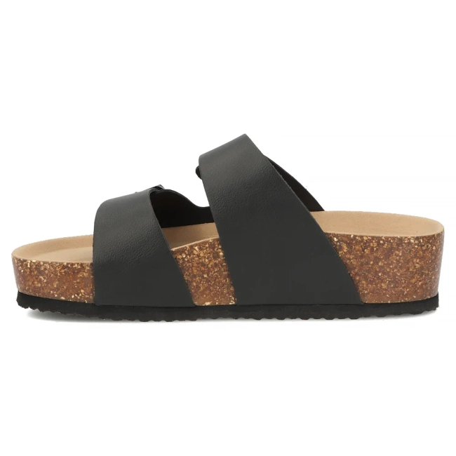 Černé kožené pantofle Filippo DK7885/26 BK