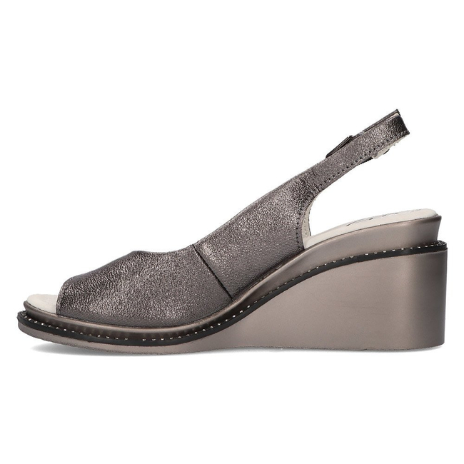 Kožené sandály Filippo DS2150/21 GN tmavý nikl
