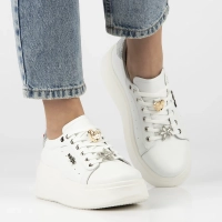Bílé kožené sneakersy Filippo DP6790/25 WH