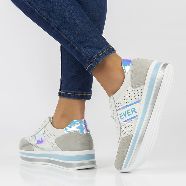 Modré kožené sneakersy Filippo DP1414/22 BL