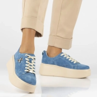 Modré kožené sneakersy Filippo DP6246/24 BL