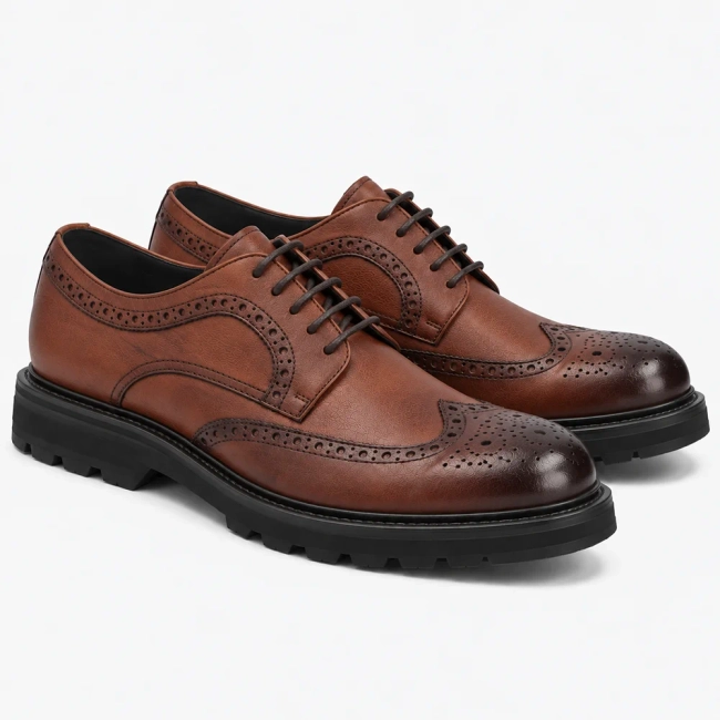 Hnědé kožené polobotky Filippo MP8008/26 BR